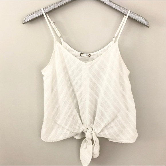 Eyeshadow Crotchet Stripe Tie Front Tank Top - Picture 3 of 8